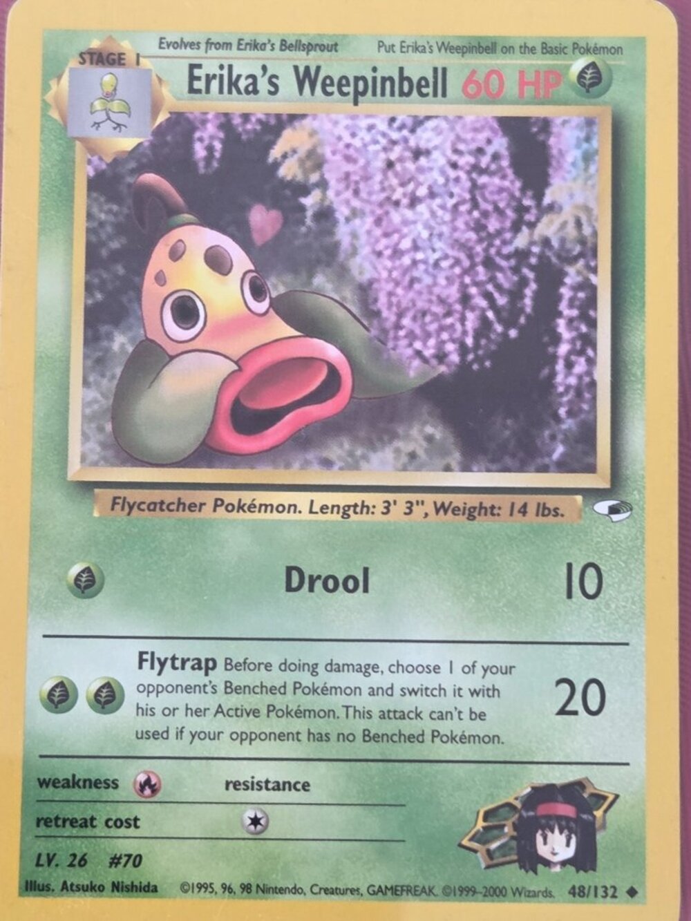 2000, POKEMON, ERIKA'S WEEPINBELL CARD!!!
